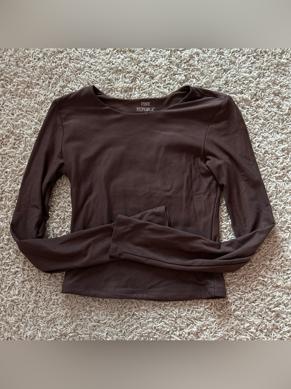 Pink Republic Juniors XS Brown Long Sleeve Top